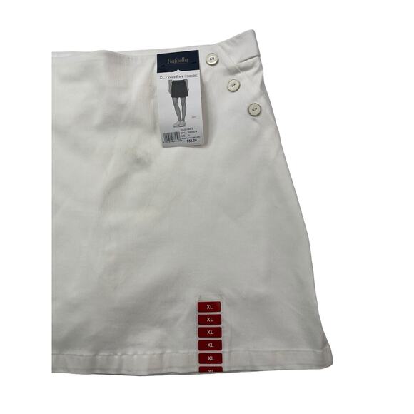 Rafaella Women's XL XLARGE White Pull-On Elastic Waist Skirt Skort NEW NWT - Picture 16 of 16